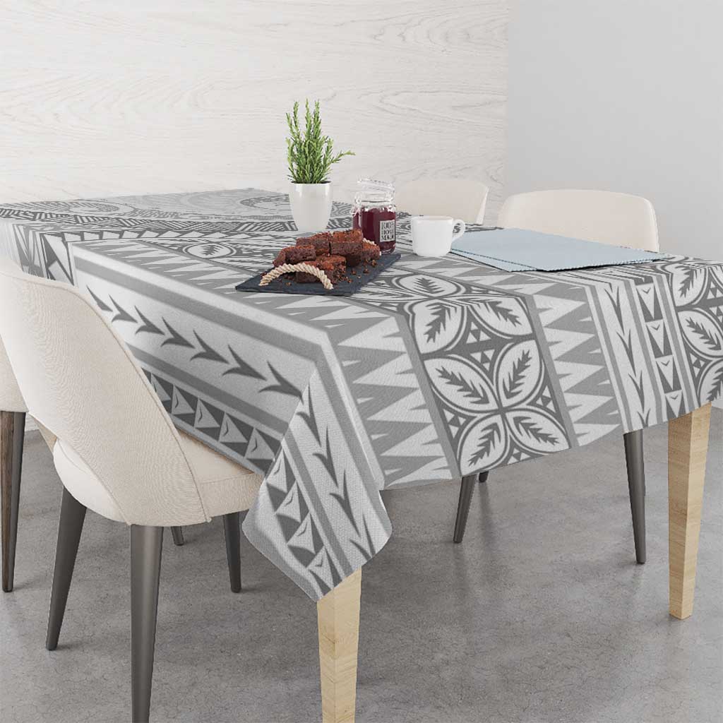 Polynesian White Sunday Tablecloth Lotu Tamaiti Melanesian Pattern LT9 - Polynesian Pride