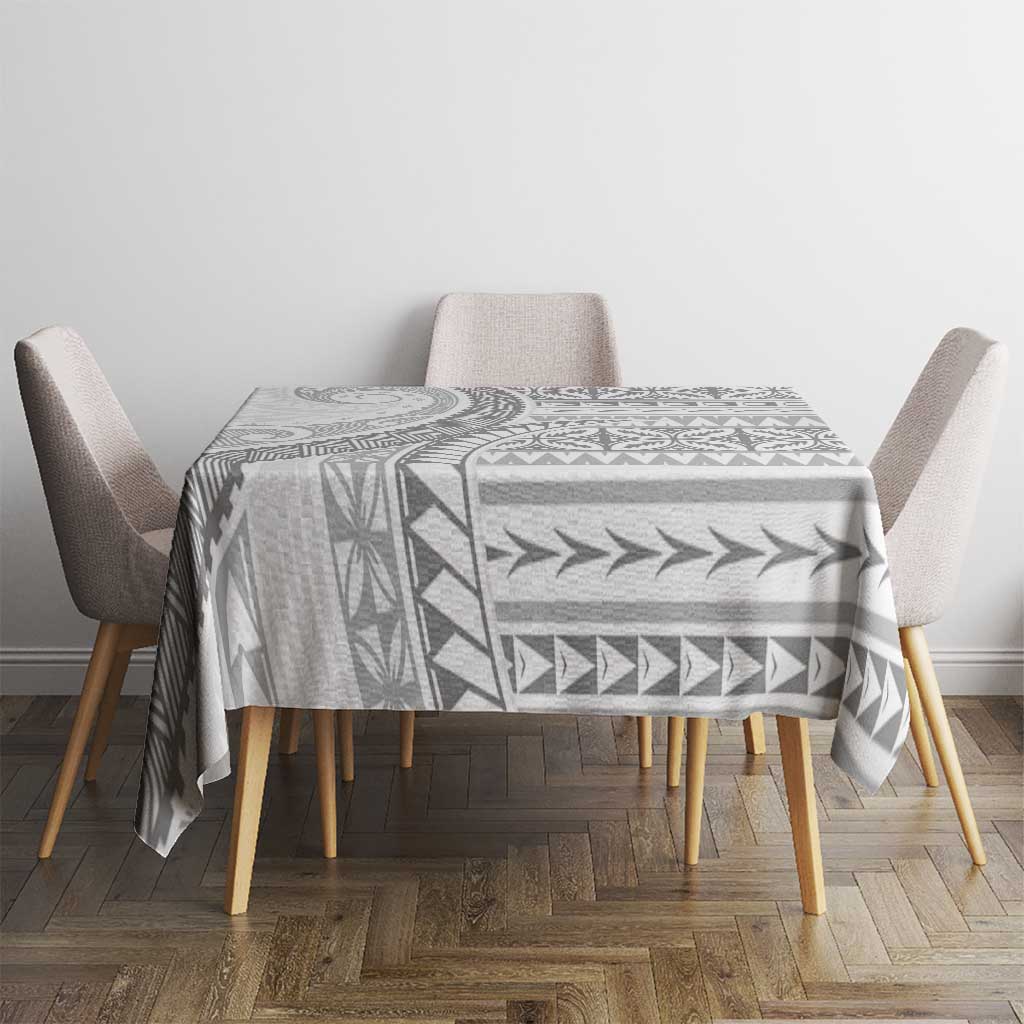 Polynesian White Sunday Tablecloth Lotu Tamaiti Melanesian Pattern LT9 - Polynesian Pride