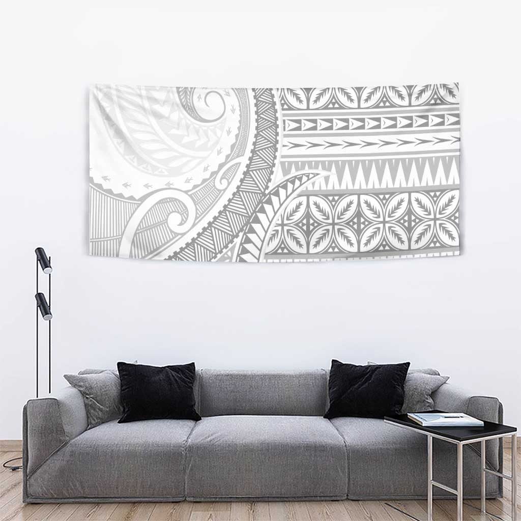 Polynesian White Sunday Tapestry Lotu Tamaiti Melanesian Pattern - Polynesian Pride
