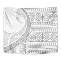 Polynesian White Sunday Tapestry Lotu Tamaiti Melanesian Pattern - Polynesian Pride