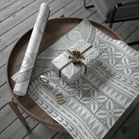 Polynesian White Sunday Wrapping Paper Lotu Tamaiti Melanesian Pattern LT9 - Polynesian Pride
