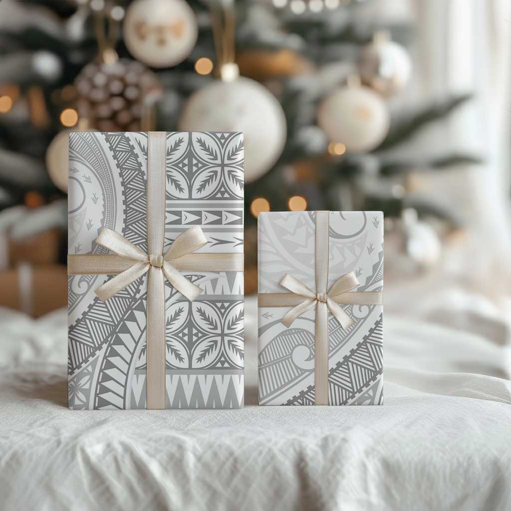 Polynesian White Sunday Wrapping Paper Lotu Tamaiti Melanesian Pattern LT9 - Polynesian Pride