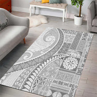 Samoa Siapo White Sunday Area Rug Lotu Tamaiti Polynesian White Pattern - Polynesian Pride