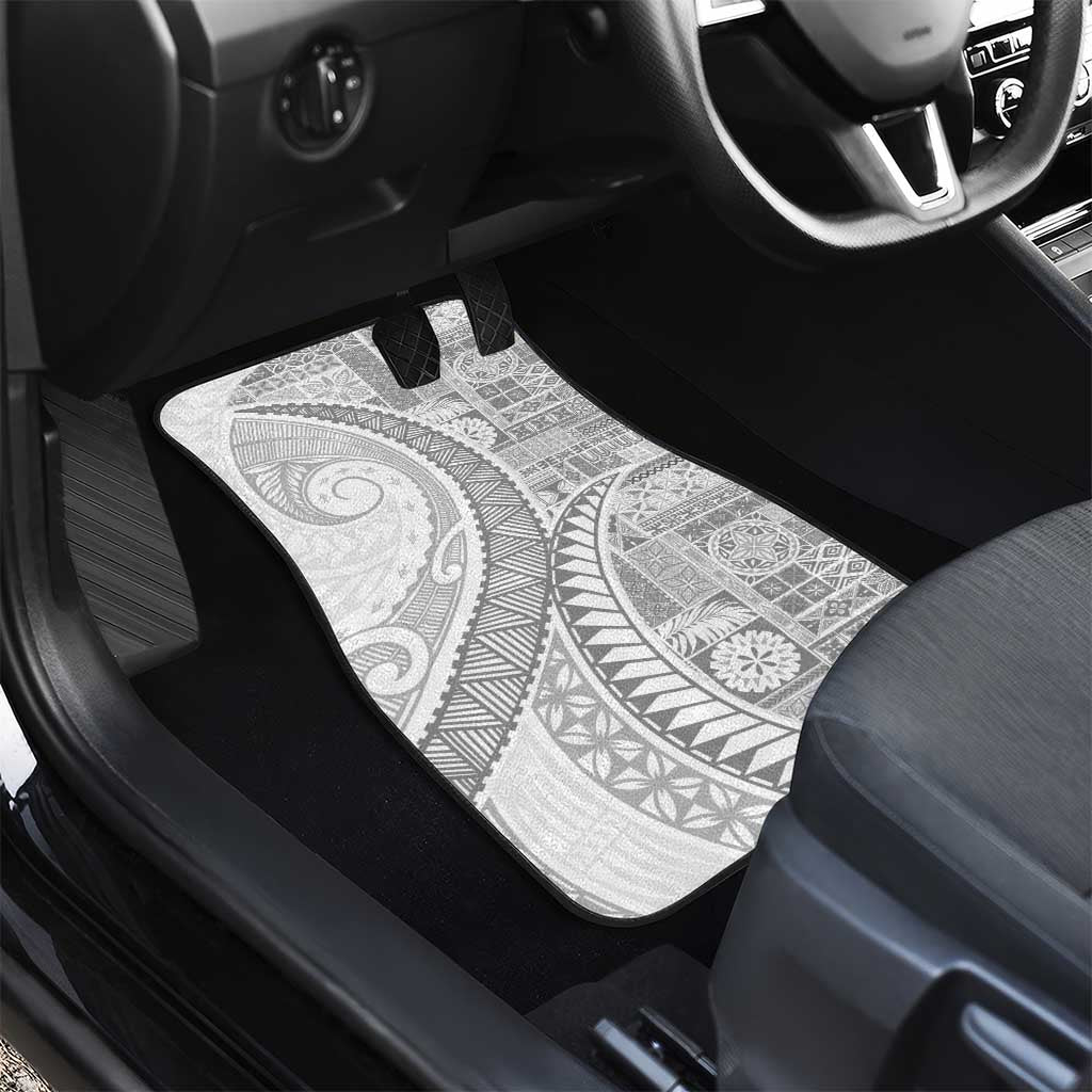 Samoa Siapo White Sunday Car Mats Lotu Tamaiti Polynesian White Pattern LT9 - Polynesian Pride