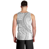 Samoa Siapo White Sunday Men Tank Top Lotu Tamaiti Polynesian White Pattern - Polynesian Pride