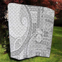 Samoa Siapo White Sunday Quilt Lotu Tamaiti Polynesian White Pattern - Polynesian Pride