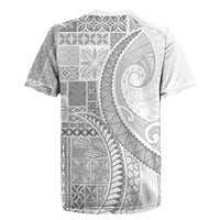 Samoa Siapo White Sunday Rugby Jersey Lotu Tamaiti Polynesian White Pattern - Polynesian Pride