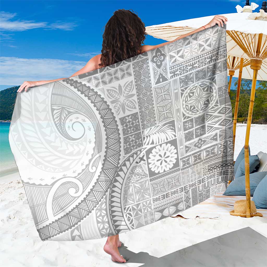 Samoa Siapo White Sunday Sarong Lotu Tamaiti Polynesian White Pattern - Polynesian Pride