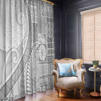 Samoa Siapo White Sunday Window Curtain Lotu Tamaiti Polynesian White Pattern - Polynesian Pride