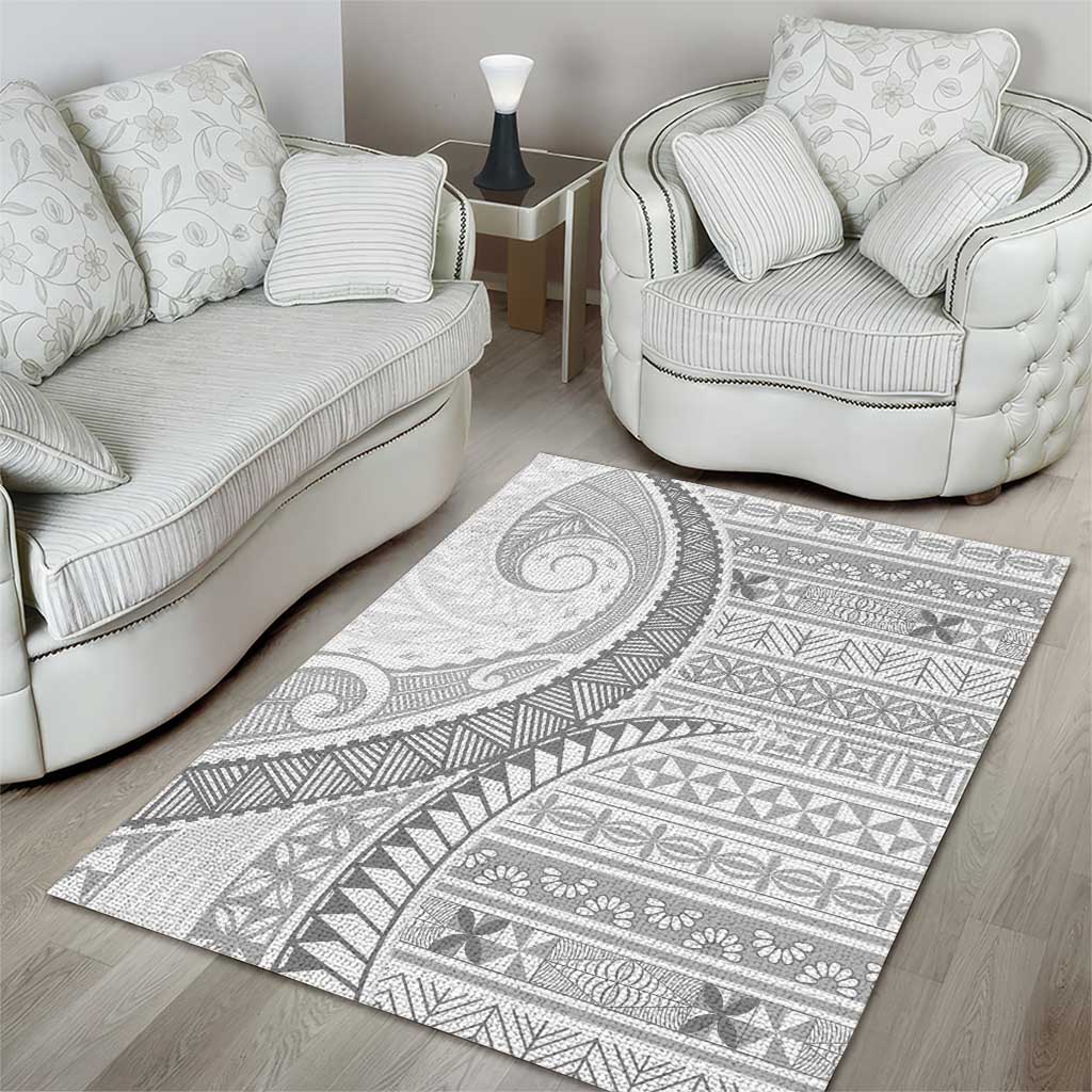 Tokelau White Sunday Area Rug Lotu Tamaiti Ngatu Tokelau Feletoa Manulua - Polynesian Pride