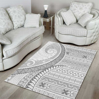 Tokelau White Sunday Area Rug Lotu Tamaiti Ngatu Tokelau Feletoa Manulua - Polynesian Pride