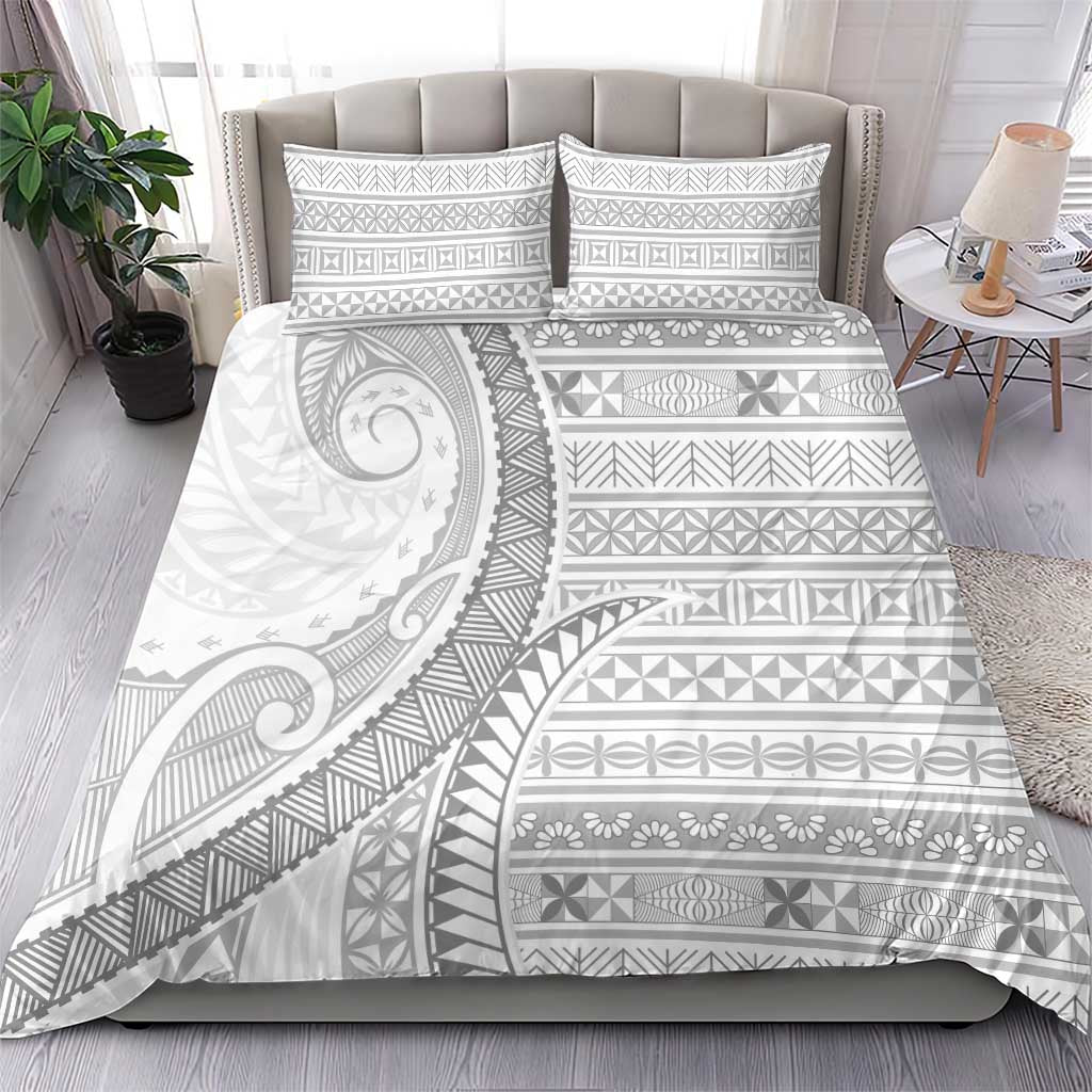 Tokelau White Sunday Bedding Set Lotu Tamaiti Ngatu Tokelau Feletoa Manulua - Polynesian Pride