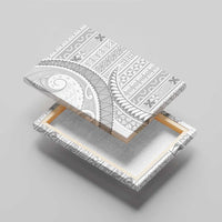 Tokelau White Sunday Canvas Wall Art Lotu Tamaiti Ngatu Tokelau Feletoa Manulua - Polynesian Pride