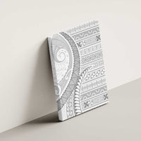 Tokelau White Sunday Canvas Wall Art Lotu Tamaiti Ngatu Tokelau Feletoa Manulua - Polynesian Pride