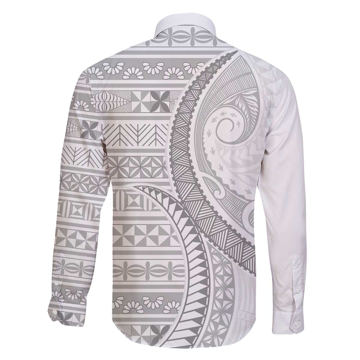 Tokelau White Sunday Family Matching Off The Shoulder Long Sleeve Dress and Hawaiian Shirt Lotu Tamaiti Ngatu Tokelau Feletoa Manulua - Polynesian Pride