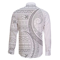 Tokelau White Sunday Family Matching Off The Shoulder Long Sleeve Dress and Hawaiian Shirt Lotu Tamaiti Ngatu Tokelau Feletoa Manulua - Polynesian Pride