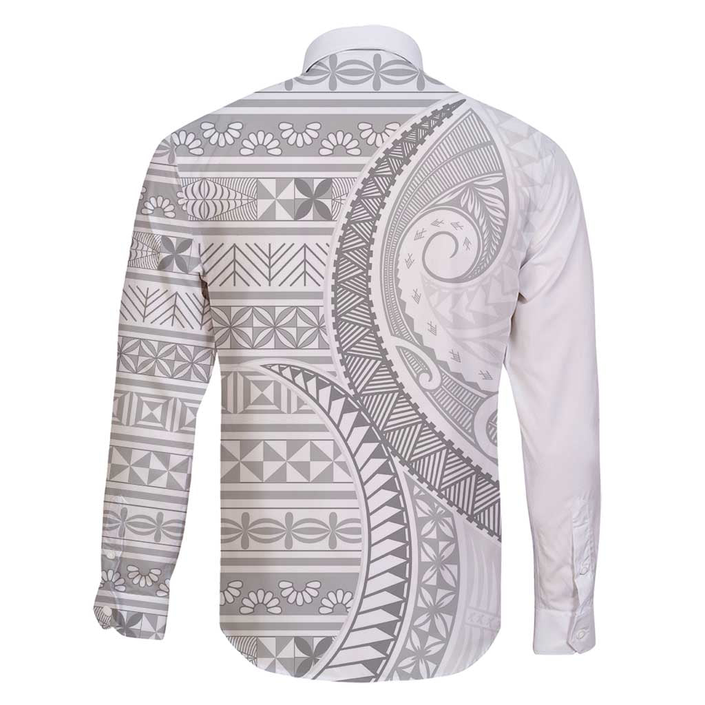 Tokelau White Sunday Family Matching Off Shoulder Short Dress and Hawaiian Shirt Lotu Tamaiti Ngatu Tokelau Feletoa Manulua - Polynesian Pride