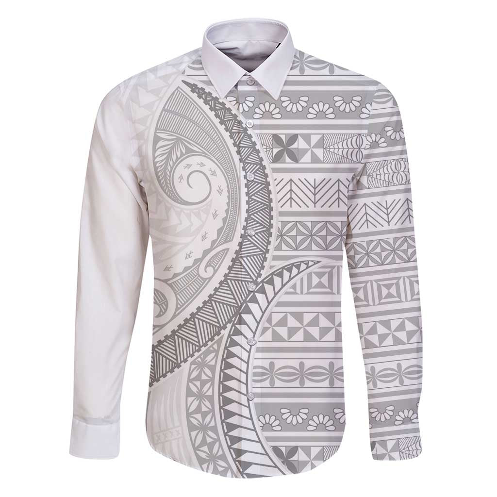 Tokelau White Sunday Family Matching Puletasi and Hawaiian Shirt Lotu Tamaiti Ngatu Tokelau Feletoa Manulua - Polynesian Pride