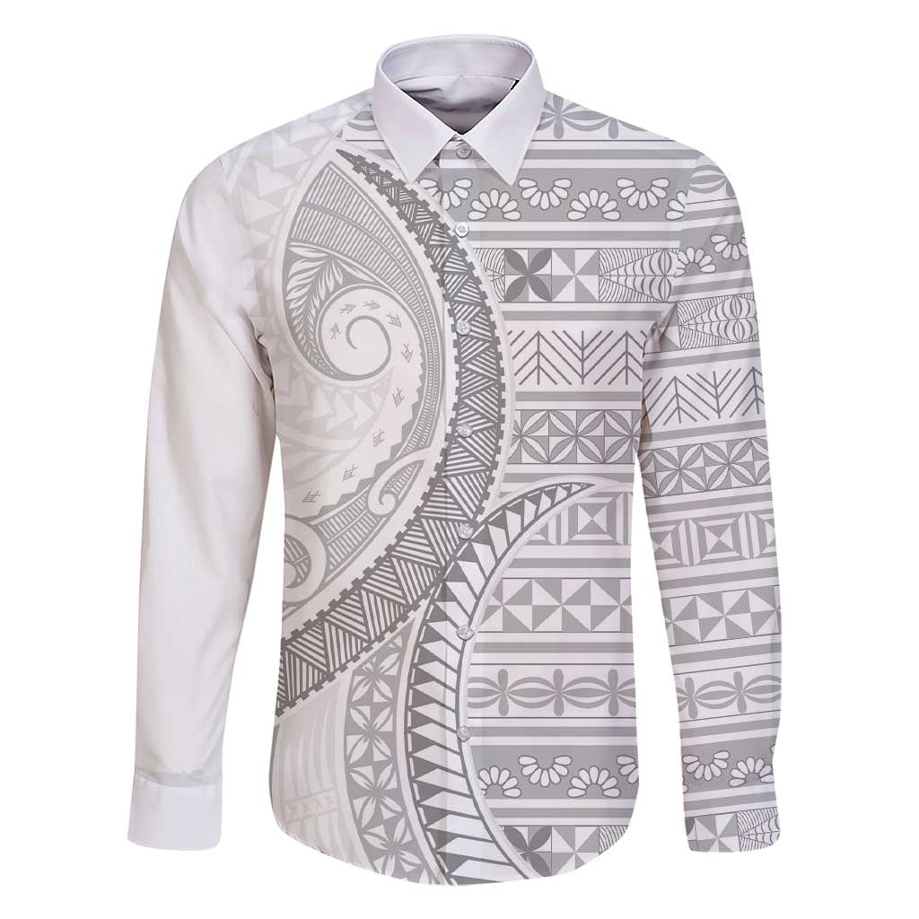 Tokelau White Sunday Family Matching Short Sleeve Bodycon Dress and Hawaiian Shirt Lotu Tamaiti Ngatu Tokelau Feletoa Manulua - Polynesian Pride