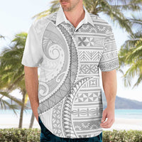 Tokelau White Sunday Hawaiian Shirt Lotu Tamaiti Ngatu Tokelau Feletoa Manulua - Polynesian Pride