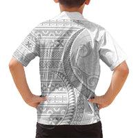 Tokelau White Sunday Hawaiian Shirt Lotu Tamaiti Ngatu Tokelau Feletoa Manulua - Polynesian Pride