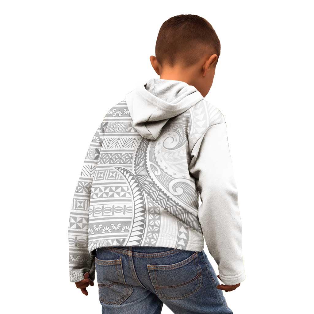 Tokelau White Sunday Kid Hoodie Lotu Tamaiti Ngatu Tokelau Feletoa Manulua - Polynesian Pride