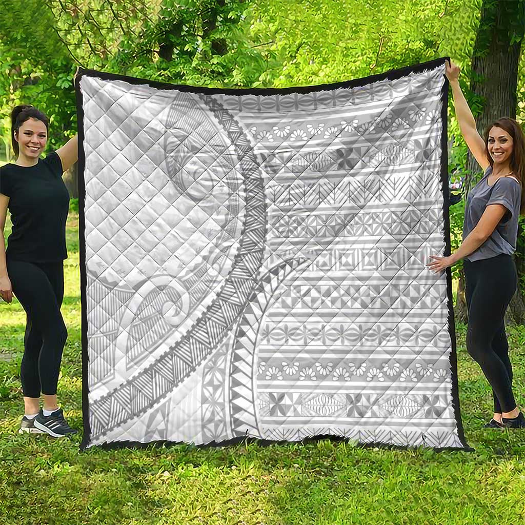 Tokelau White Sunday Quilt Lotu Tamaiti Ngatu Tokelau Feletoa Manulua - Polynesian Pride