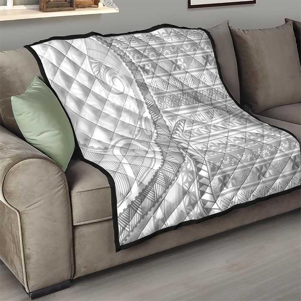 Tokelau White Sunday Quilt Lotu Tamaiti Ngatu Tokelau Feletoa Manulua - Polynesian Pride