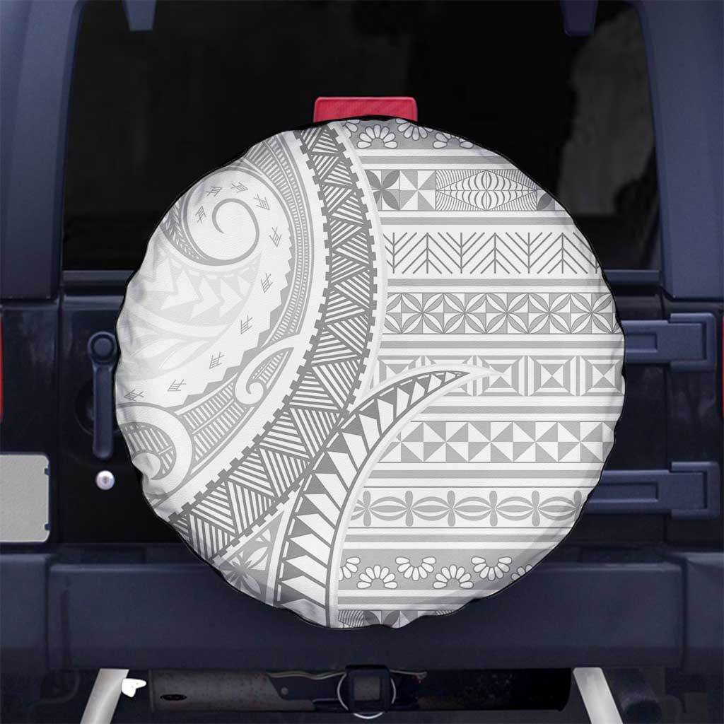 Tokelau White Sunday Spare Tire Cover Lotu Tamaiti Ngatu Tokelau Feletoa Manulua - Polynesian Pride