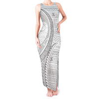 Tokelau White Sunday Tank Maxi Dress Lotu Tamaiti Ngatu Tokelau Feletoa Manulua - Polynesian Pride