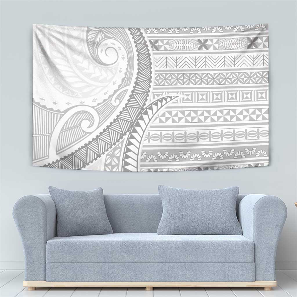 Tokelau White Sunday Tapestry Lotu Tamaiti Ngatu Tokelau Feletoa Manulua - Polynesian Pride