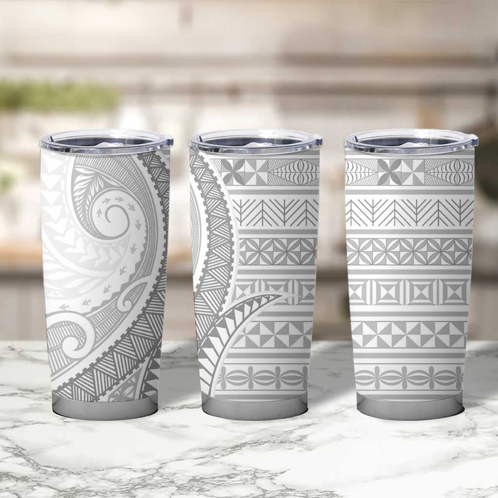 Tokelau White Sunday Tumbler Cup Lotu Tamaiti Ngatu Tokelau Feletoa Manulua - Polynesian Pride