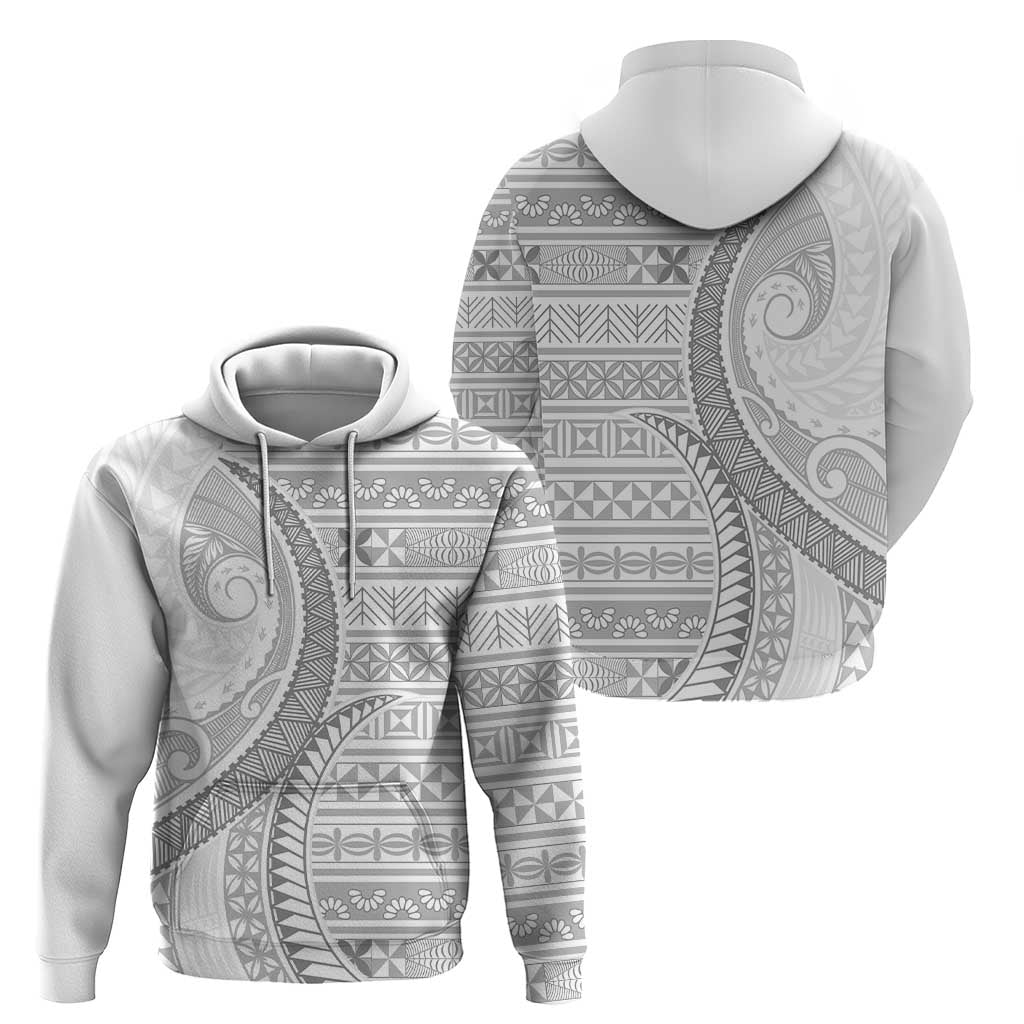Tokelau White Sunday Zip Hoodie Lotu Tamaiti Ngatu Tokelau Feletoa Manulua - Polynesian Pride