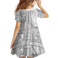 Tonga White Sunday Family Matching Off Shoulder Maxi Dress and Hawaiian Shirt Lotu Tamaiti Ngatu Tribal - Polynesian Pride