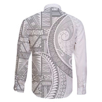 Tonga White Sunday Family Matching Short Sleeve Bodycon Dress and Hawaiian Shirt Lotu Tamaiti Ngatu Tribal - Polynesian Pride