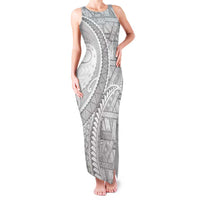 Tonga White Sunday Family Matching Tank Maxi Dress and Hawaiian Shirt Lotu Tamaiti Ngatu Tribal - Polynesian Pride