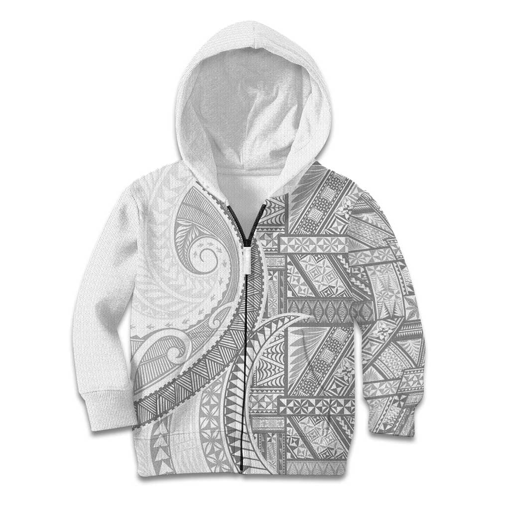 Tonga White Sunday Kid Hoodie Lotu Tamaiti Ngatu Tribal - Polynesian Pride