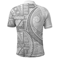 Tonga White Sunday Polo Shirt Lotu Tamaiti Ngatu Tribal - Polynesian Pride