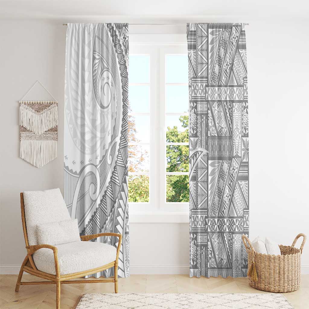 Tonga White Sunday Window Curtain Lotu Tamaiti Ngatu Tribal - Polynesian Pride