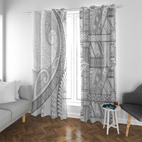 Tonga White Sunday Window Curtain Lotu Tamaiti Ngatu Tribal - Polynesian Pride