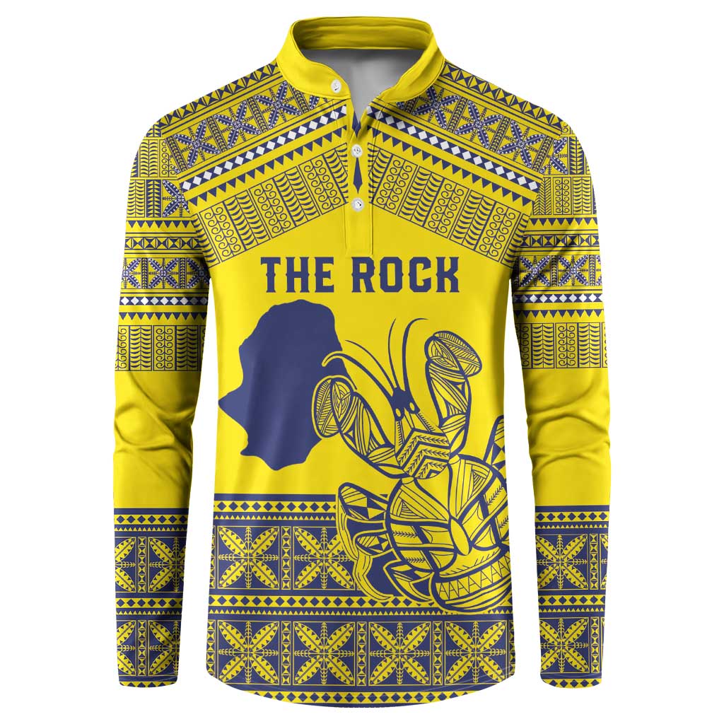 Niue Crab Personalised Button Sweatshirt Niuean Hiapo Pattern LT9 Gold - Polynesian Pride