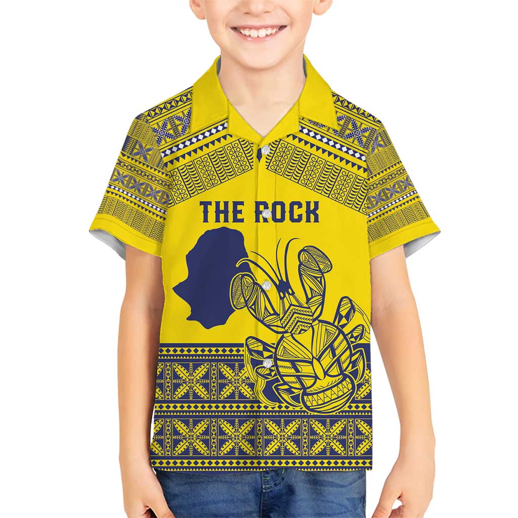 Niue Crab Personalised Family Matching Puletasi and Hawaiian Shirt Niuean Hiapo Pattern LT9 Son's Shirt Gold - Polynesian Pride