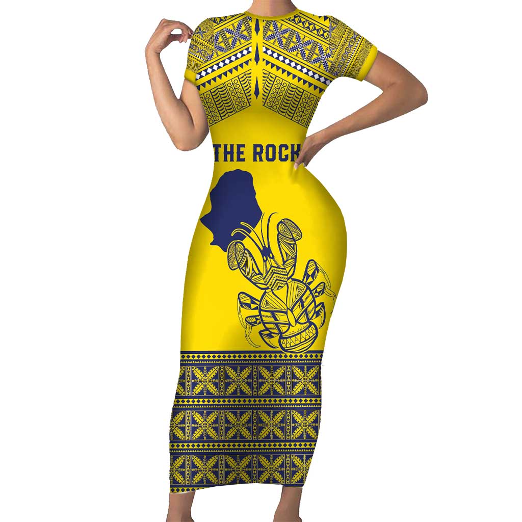 Niue Crab Personalised Family Matching Short Sleeve Bodycon Dress and Hawaiian Shirt Niuean Hiapo Pattern - Polynesian Pride