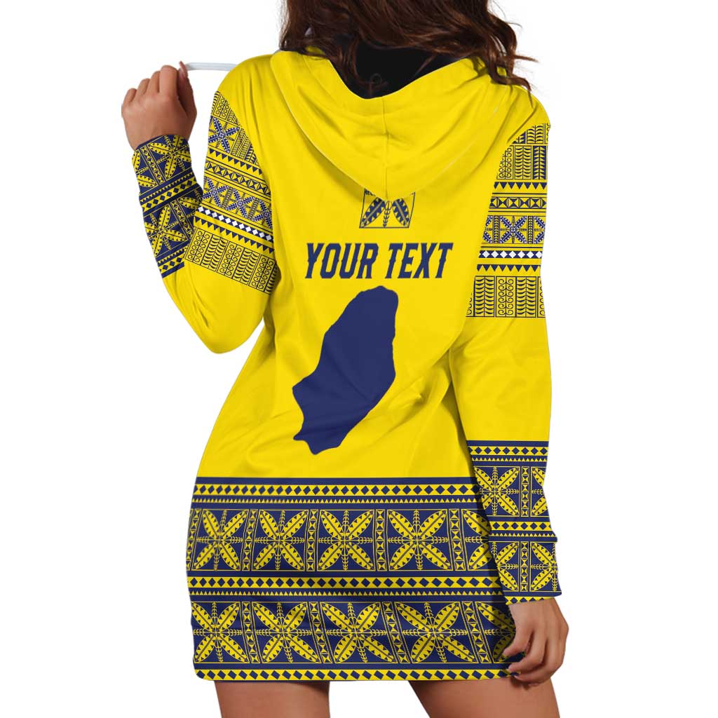 Niue Crab Personalised Hoodie Dress Niuean Hiapo Pattern - Polynesian Pride