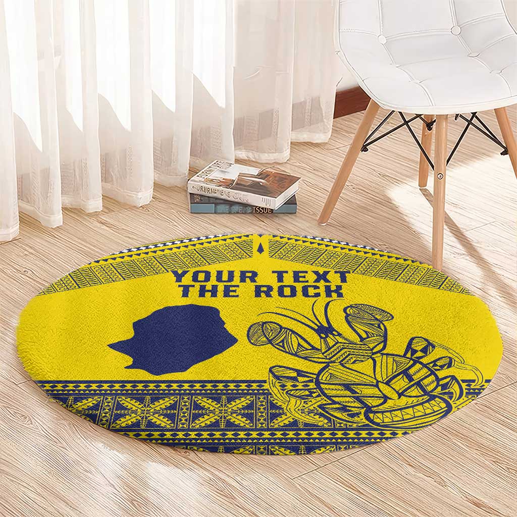 Niue Crab Personalised Round Carpet Niuean Hiapo Pattern - Polynesian Pride