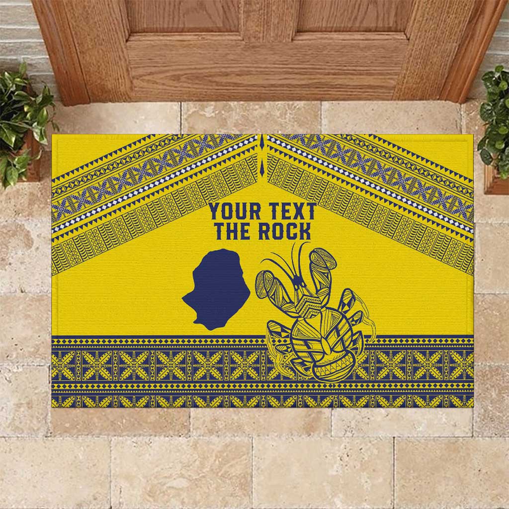 Niue Crab Personalised Rubber Doormat Niuean Hiapo Pattern LT9 Gold - Polynesian Pride