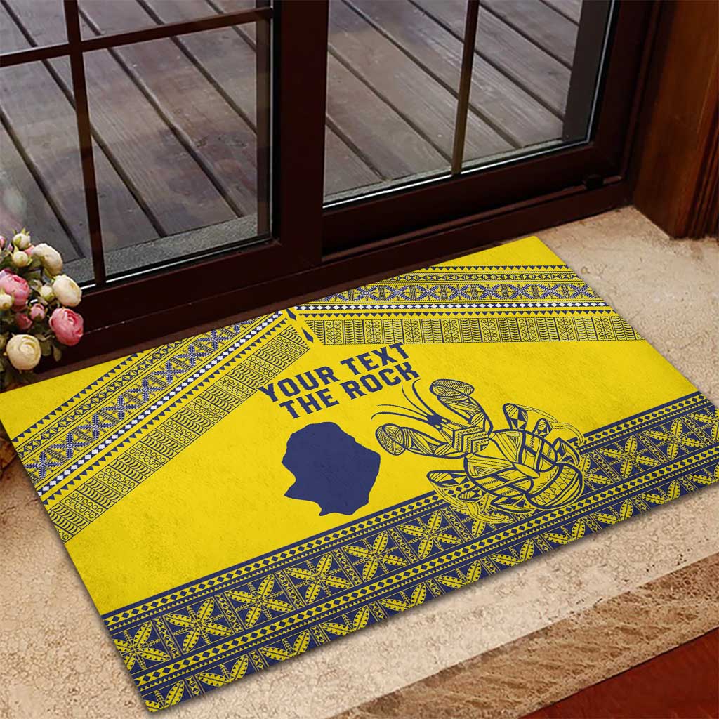 Niue Crab Personalised Rubber Doormat Niuean Hiapo Pattern LT9 - Polynesian Pride