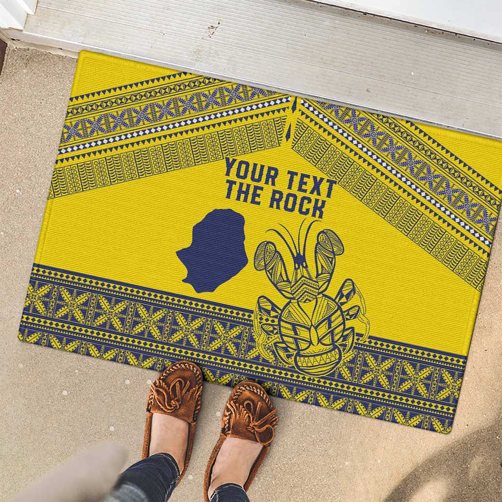 Niue Crab Personalised Rubber Doormat Niuean Hiapo Pattern LT9 - Polynesian Pride