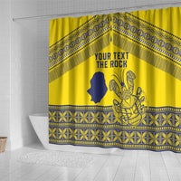 Niue Crab Personalised Shower Curtain Niuean Hiapo Pattern - Polynesian Pride