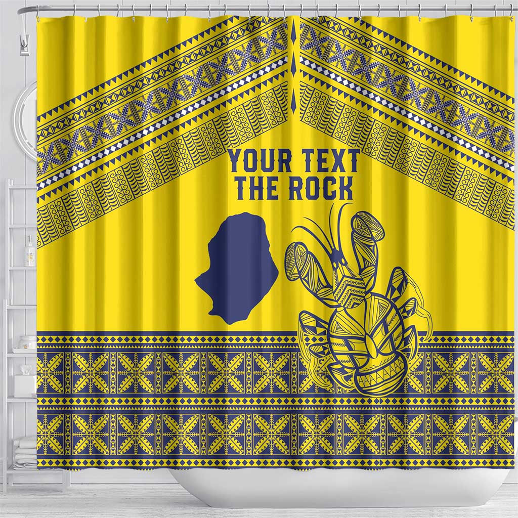 Niue Crab Personalised Shower Curtain Niuean Hiapo Pattern - Polynesian Pride